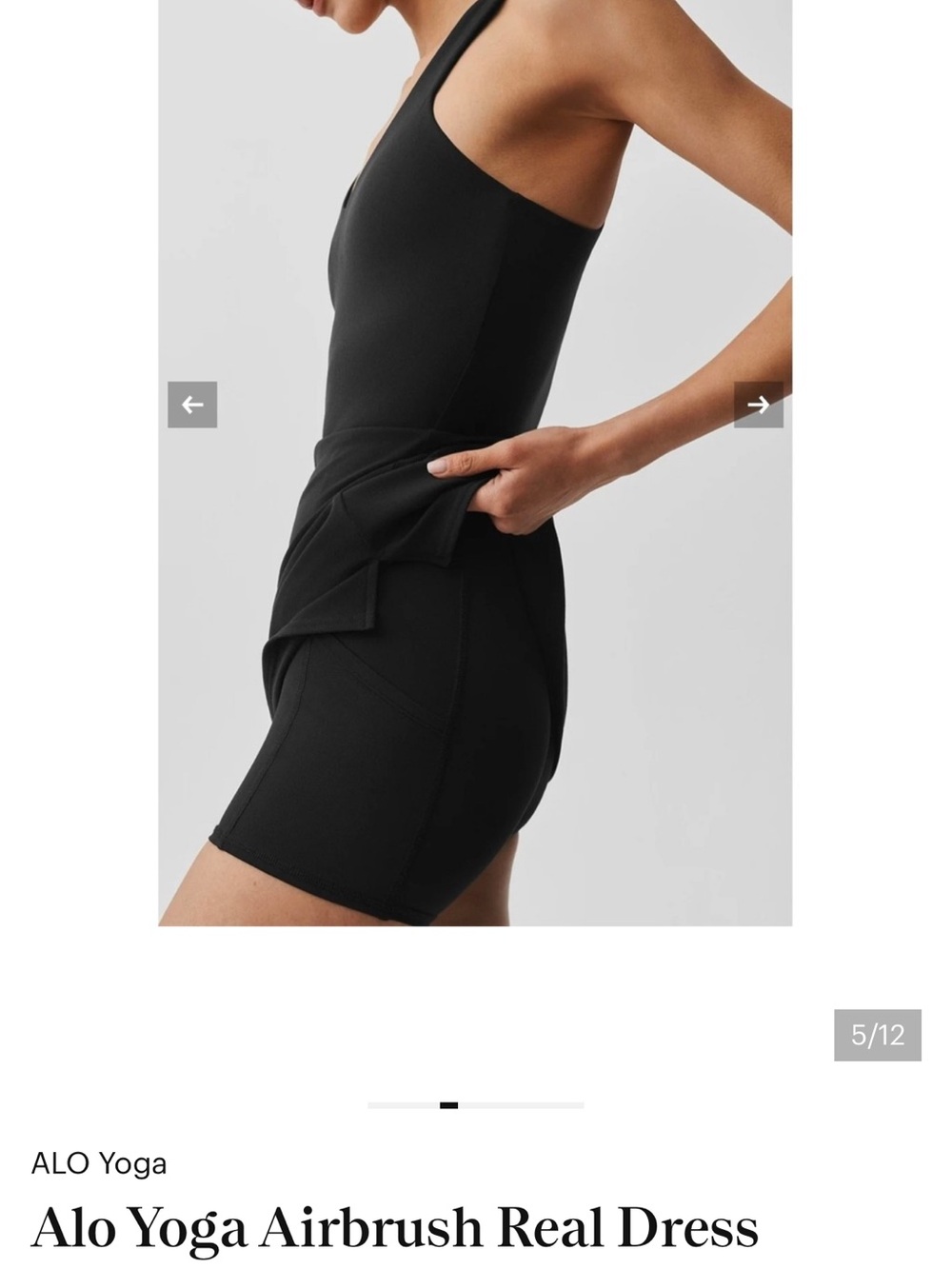 NWT alo yoga Airbrush Real Dress in Black - Picture 8 of 9